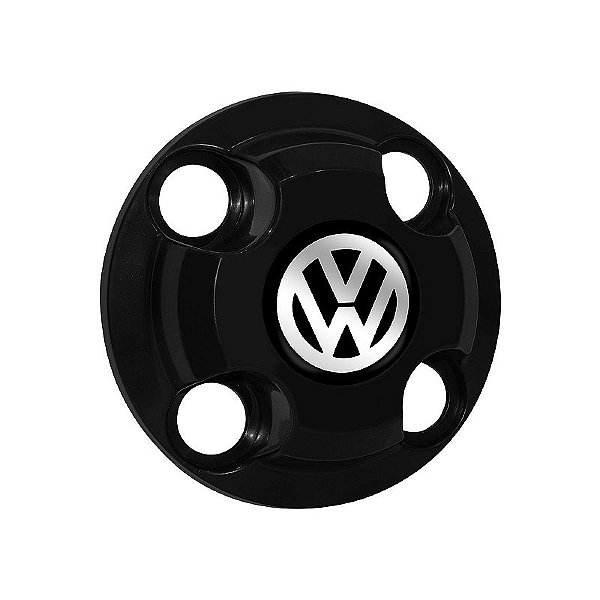 Calota Central New Cap emblema resinado Volkswagen Preto