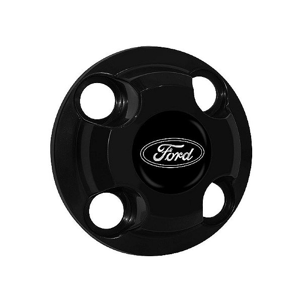 Calota Central New Cap emblema resinado Ford Preto