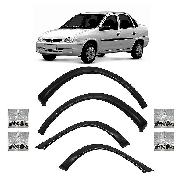 Kit completo Moldura Vão de Roda GM Corsa Sedan Waggon 1996/2010