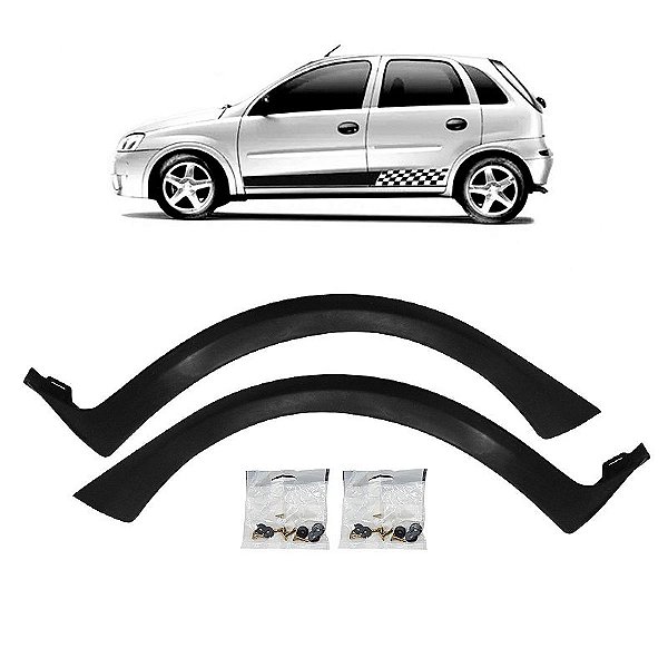 Par Moldura Vão de Roda GM Corsa Hatch 2003/2012 Traseira