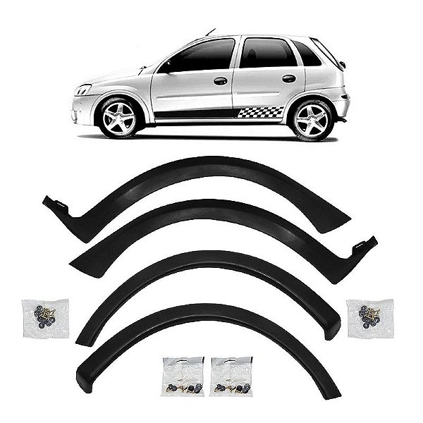 Par Moldura Vão de Roda GM Corsa Hatch 2003/2012 Traseira