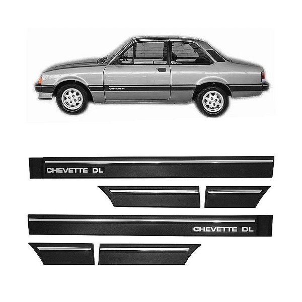 Kit Borrachão Friso Lateral GM Chevette DL 2 Portas 1987/1994
