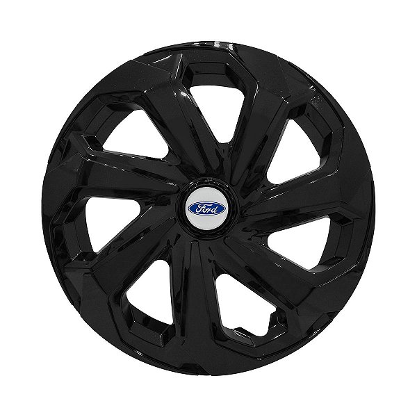 Jogo Calota Esportiva Aro 14 Spider Black emblema Ford Prata