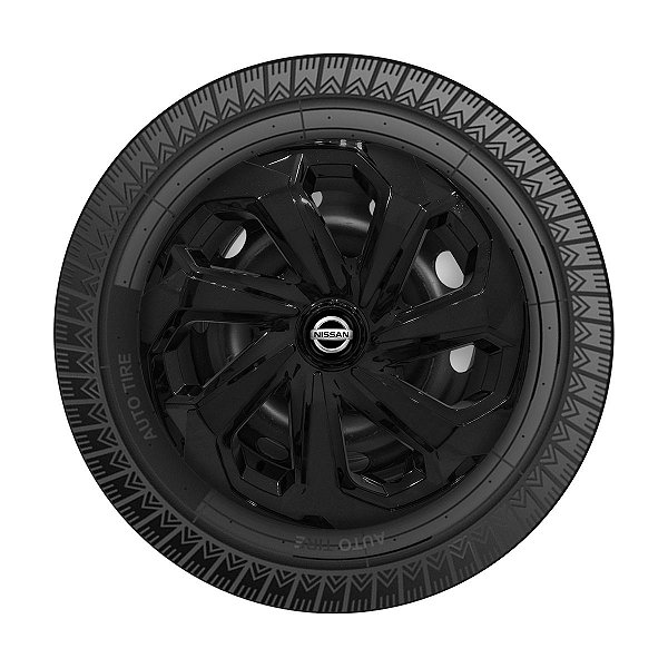 Calota Esportiva Aro 14 Spider Black emblema Nissan