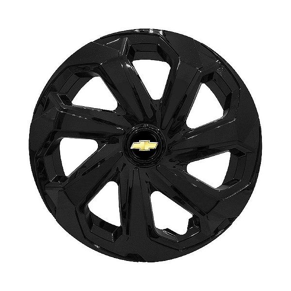 Calota Esportiva Aro 14 Spider Black emblema GM Preto