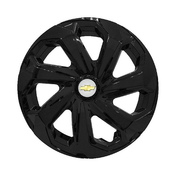 Calota Esportiva Aro 14 Spider Black emblema GM Prata