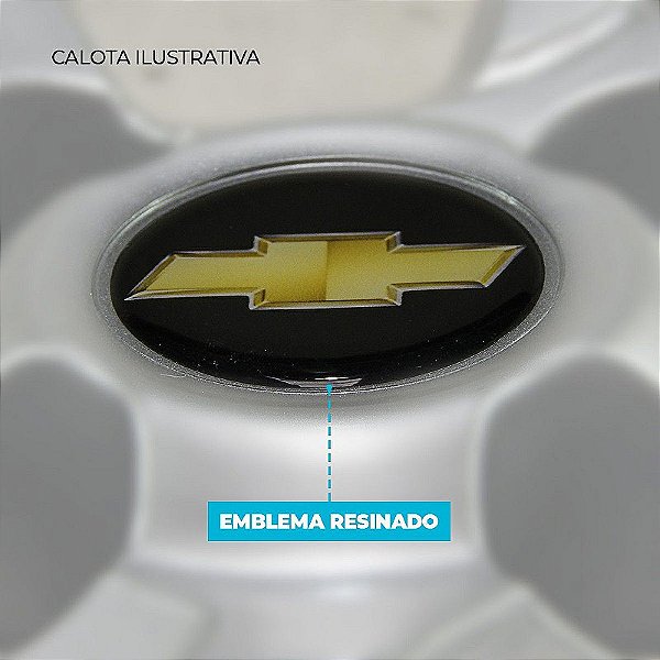 Jogo Calota Esportiva Aro 14 Spider Black/Silver emblema GM Preto