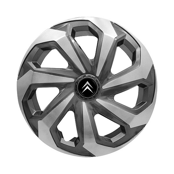 Calota Esportiva Aro 14 Spider Graphite/Silver emblema Citroen