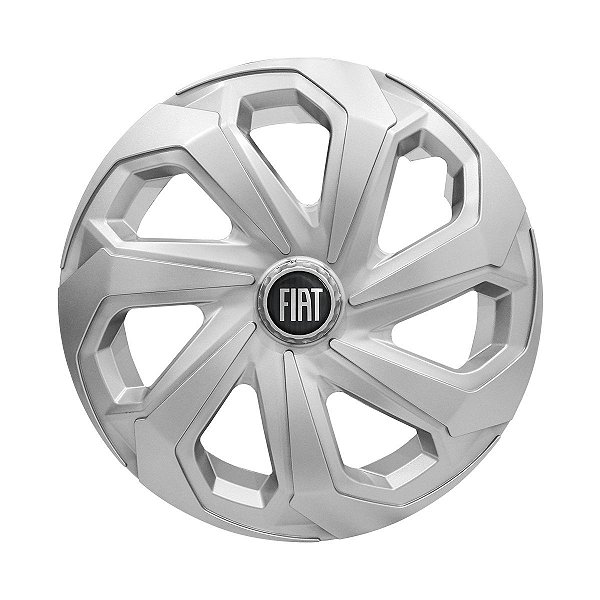 Calota Esportiva Aro 14 Spider Silver emblema Fiat Preto