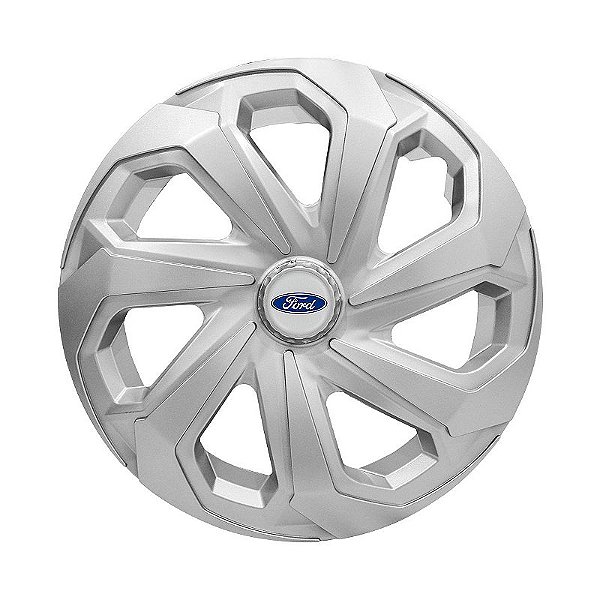 Jogo Calota Esportiva Aro 14 Spider Silver emblema Ford Prata