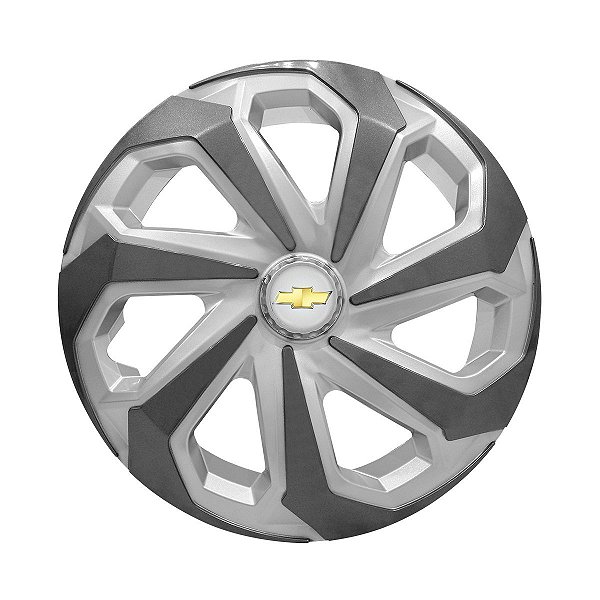 Calota Esportiva Aro 14 Spider Silver/Graphite emblema GM Prata