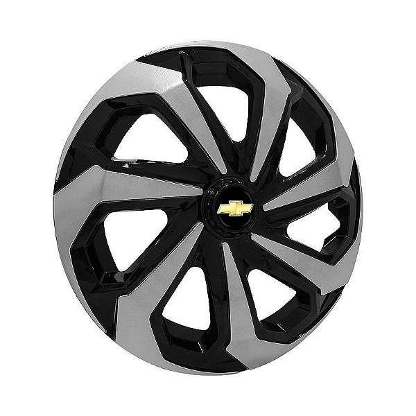 Jogo Calota Esportiva Aro 13 Spider Black/Silver emblema GM Preto