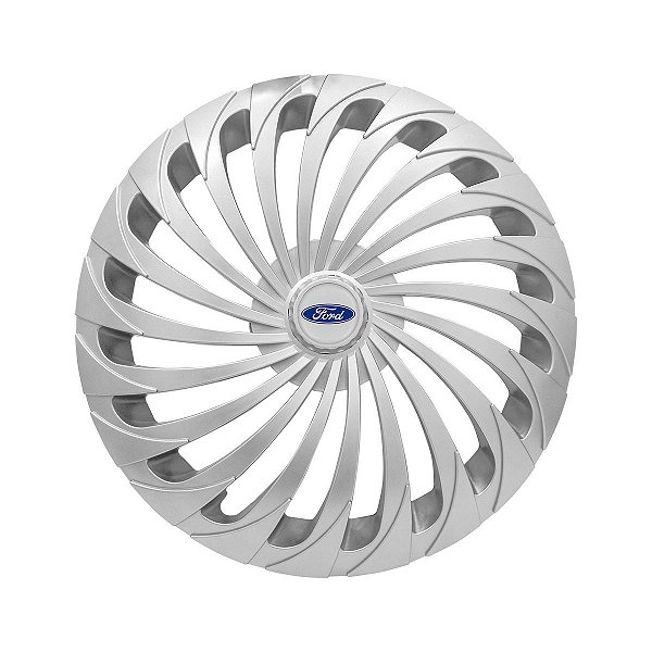 Calota Esportiva Aro 15 Twister Silver emblema Ford Prata