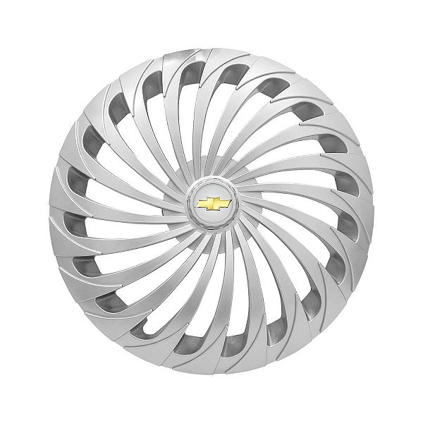 Calota Esportiva Aro 15 Twister Silver emblema GM Prata