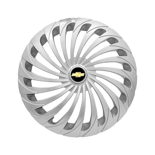 Calota Esportiva Aro 15 Twister Silver emblema GM Preto