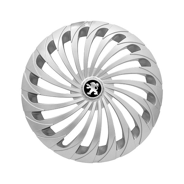 Calota Esportiva Aro 15 Twister Silver emblema Peugeot