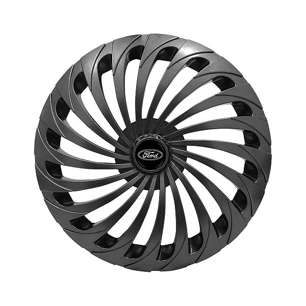 Calota Esportiva Aro 14 Twister Graphite emblema Ford Preto
