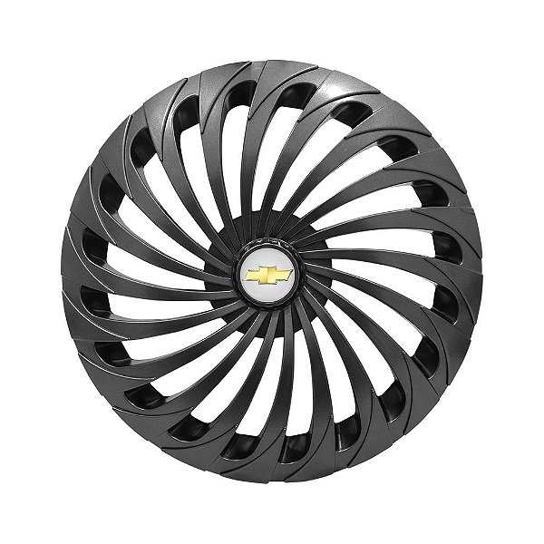 Calota Esportiva Aro 14 Twister Graphite emblema GM Prata