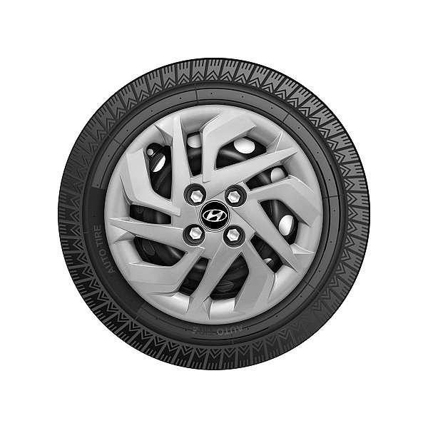 Jogo Calota Aro 14 Hyundai HB20 Prata emblema resinado preto