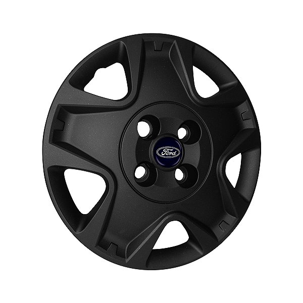 Jogo Calota Aro 14 Ford Fiesta Hatch Sedan 2011/2012 Preta Fosca
