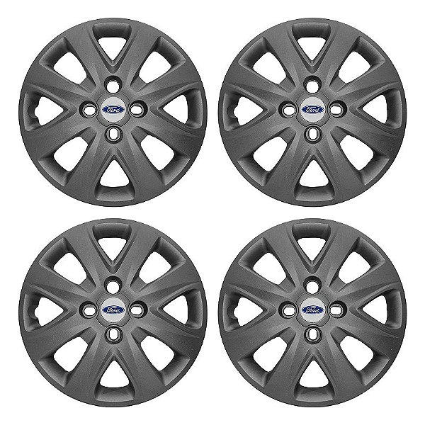 Jogo Calota Aro 14 Ford Ka+ Ka 2015/2018 Grafite Fosca