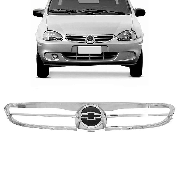 Grade Radiador Corsa Classic 2002/2008 Cromada com Emblema