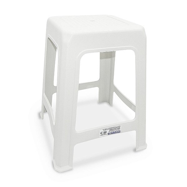 Banco Banqueta Plástico Branca Até 100kg