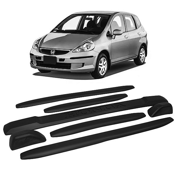 Kit Friso Protetor Parachoque Honda Fit City Civic 7 Peças C/ Escrita