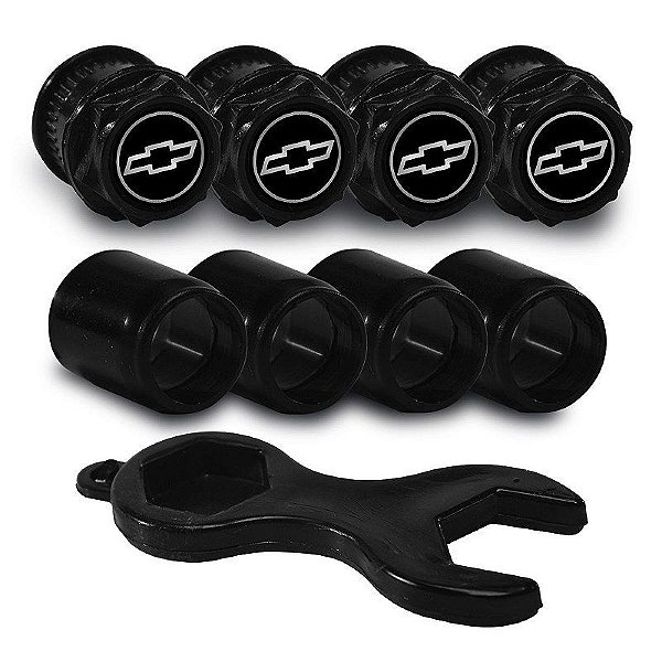 Bicos Capa de Válvula Preto Pneu Emblema GM Preto