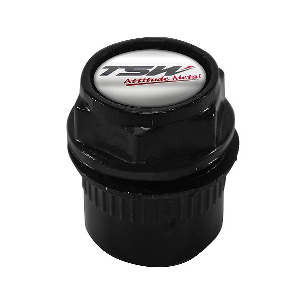 Tampa Bico Valvula Antifurto Pneu Capa Preto Emblema TSW