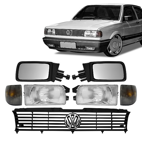 Kit Farol Pisca Retrovisor e Grade Completa Gol Voyage Parati Saveiro 1991/1994 Fumê