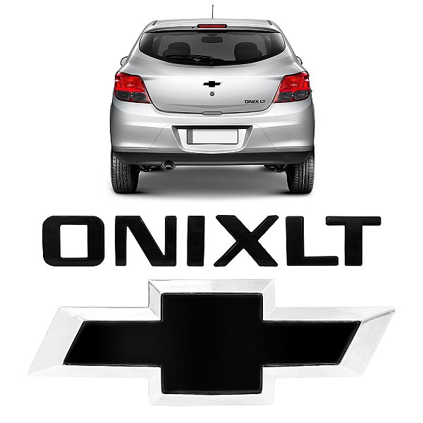 Kit Emblemas Do Onix Mala e Letreiro Onix e LTZ Black Piano