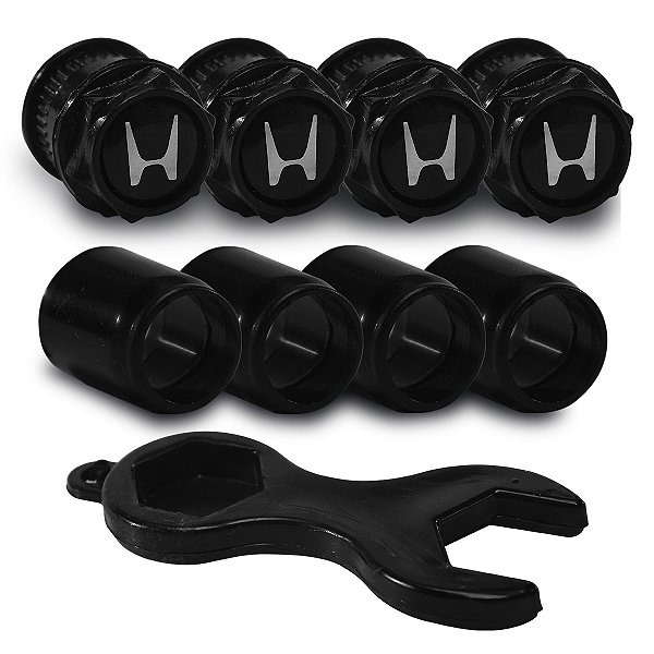 Capa Para Bico De Válvula Preto Honda Emblema Preto