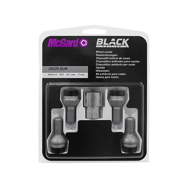 Antifurto Roda Mcgard 28028SUB M12 X 1,5 Ponta Preta Vw Up Gol Voyage Parati Saveiro Chery Tiggo e Arizzo