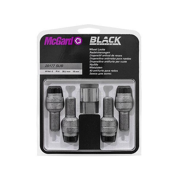 Parafuso Antifurto Roda Mcgard 28177 SUB M14x1,5 GWM Haval Ora Ponta Preta