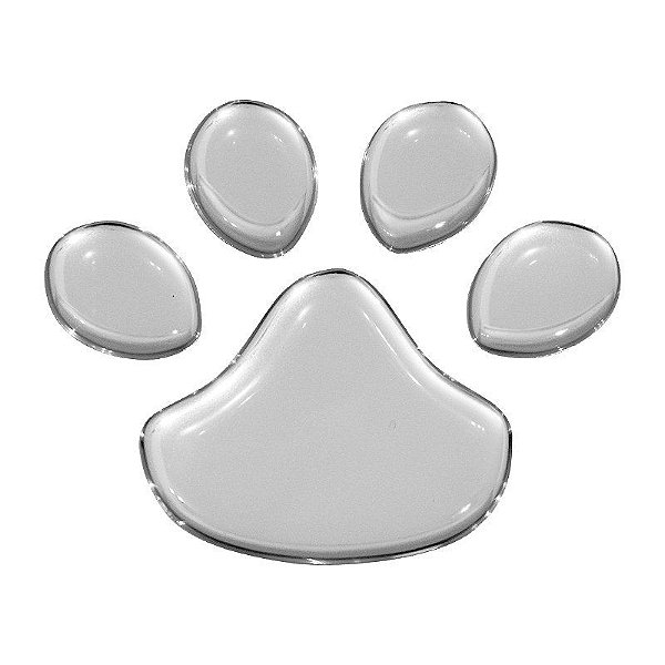 Adesivo Patinha Pet Resinado Cromado Carros Motos Capacetes E Etc 7,5 x 6,5 cm
