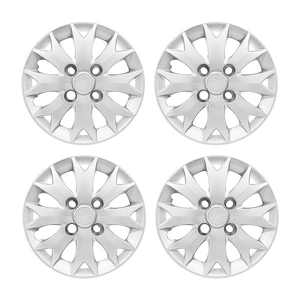 Jogo Calota Aro 13 Prata Fiat Palio Fire Economy Flex 2014