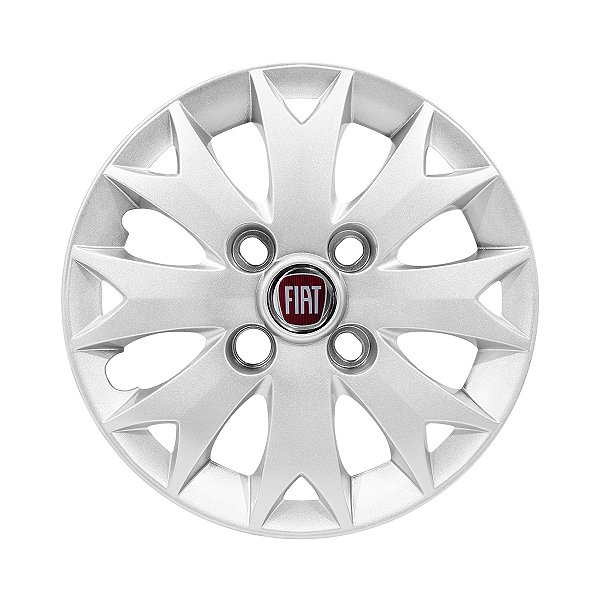 Calota Aro 13 Prata Palio Fire Economy Flex 2014 Emblema Resinado