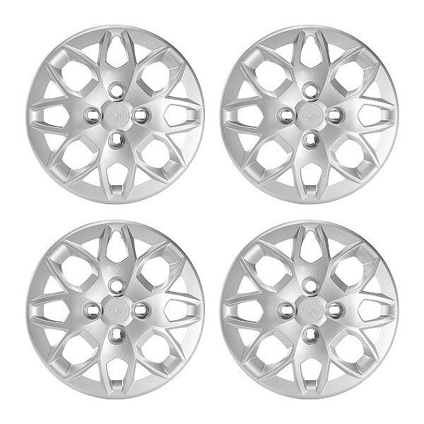 Jogo Calota Aro 14 Prata Ka+/ka Sedan 2015 Até 2018 ()