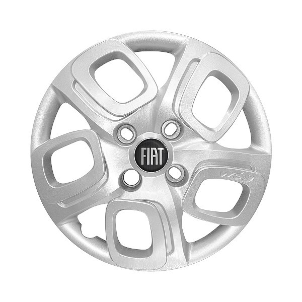 Calota Aro 14 Fiat Uno Way 2015 2016 Prata Emblema Resinado