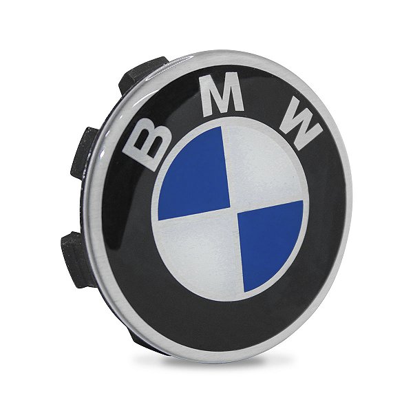 Calota Meio Roda Esportiva Mangels 58mm Emblema BMW Azul