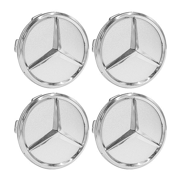 Jogo Calota Roda Mercedes AMG CLA CLK CLS Classe A B C G E GLA SLC Prata Lunar