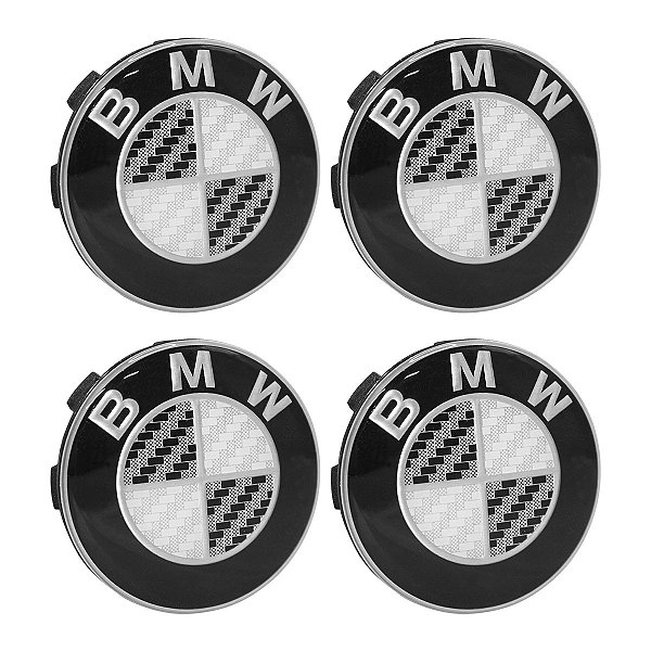 Jogo Calota Meio Roda Esportiva Mangels 58mm Emblema BMW