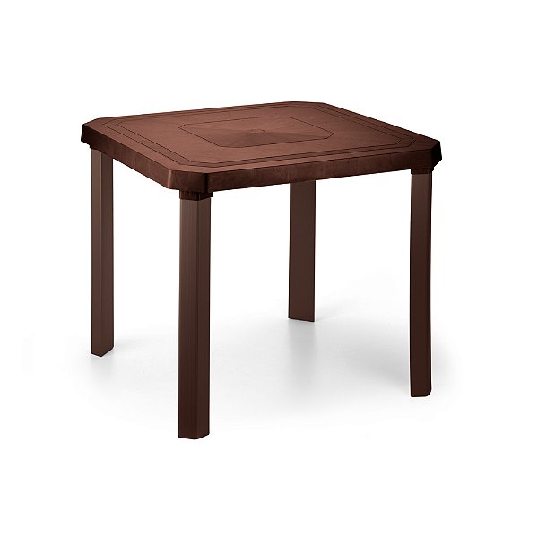 Mesa Quadrada Marrom Coffee Desmontável Bar Praia Jardim Cozinha