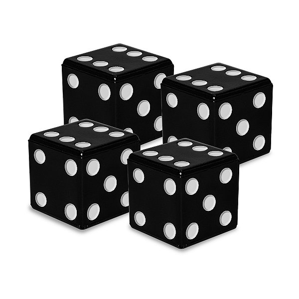 CAPA P/ VÁLVULA DADO KIT C/ 4 PEÇAS PRETO COM BRANCO