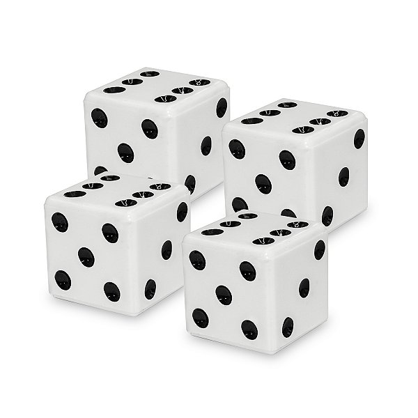 CAPA P/ VÁLVULA DADO KIT C/ 4 PEÇAS BRANCO COM PRETO