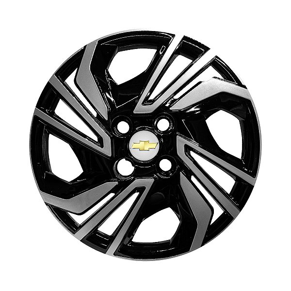 CALOTA ARO 14 NOVO GM ONIX HATCH SEDAN 23/24 PRETA BRILHANTE