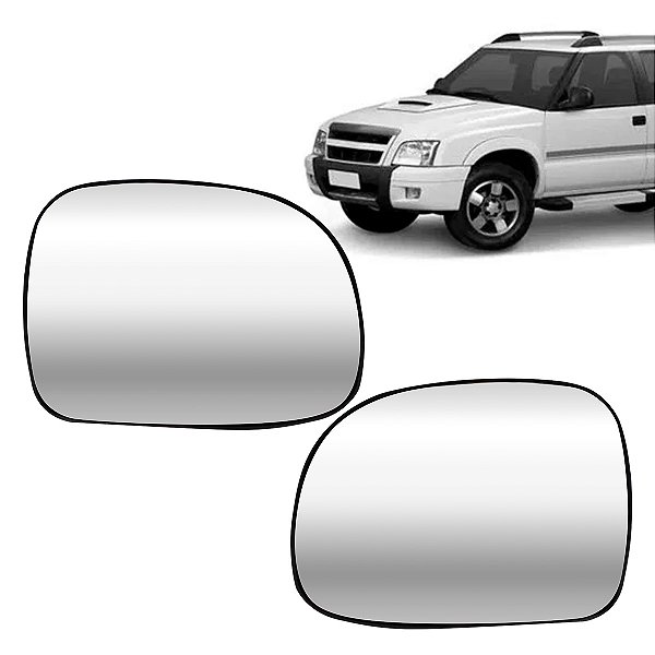 Par de Lente de Retrovisor S-10/Blazer 1995 Até 2011 Convexo