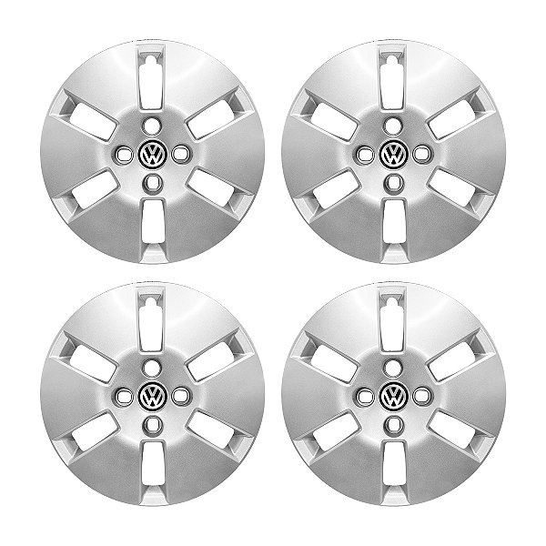 JOGO CALOTA ARO 14 UP 2014 Á 2016 PRATA C/ EMBLEMA RESINADO