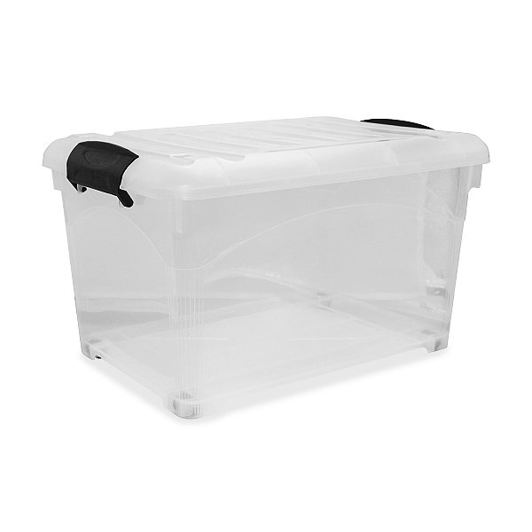 CAIXA ORGANIZADORA MULTIUSO TRANSPARENTE 25 LITROS ALTA